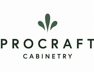 Procraft Cabinetry logo with green emblem.