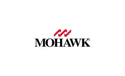 Mohawk logo with red emblem above text.